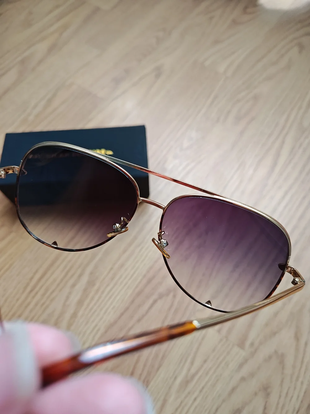 American Bonfire Co Hollywood Aviator Sunglasses Gray Gradient Polarized Gold